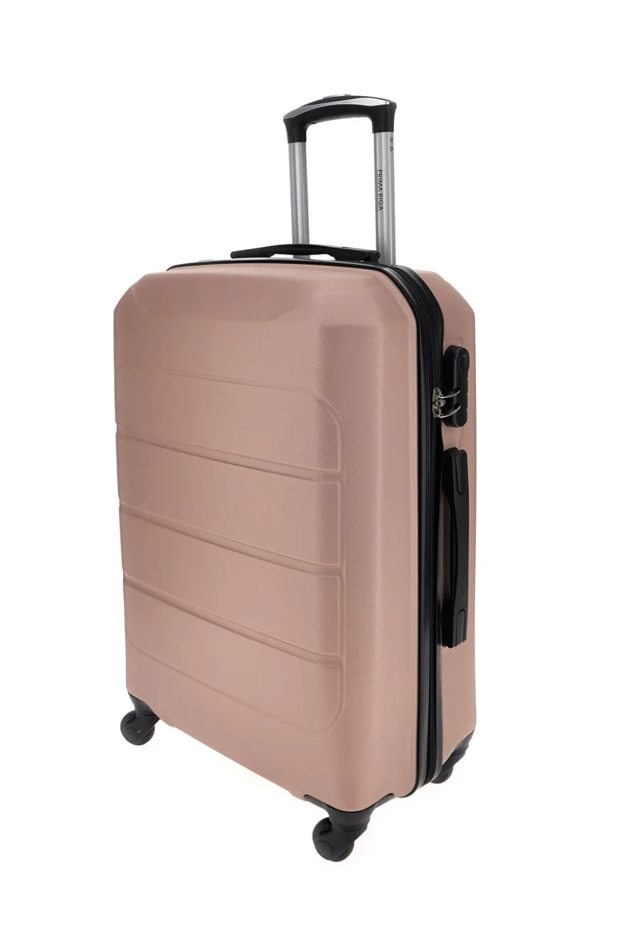 Valigia trolley media rosa con lucchetto integrato Prima Riga PR173/M