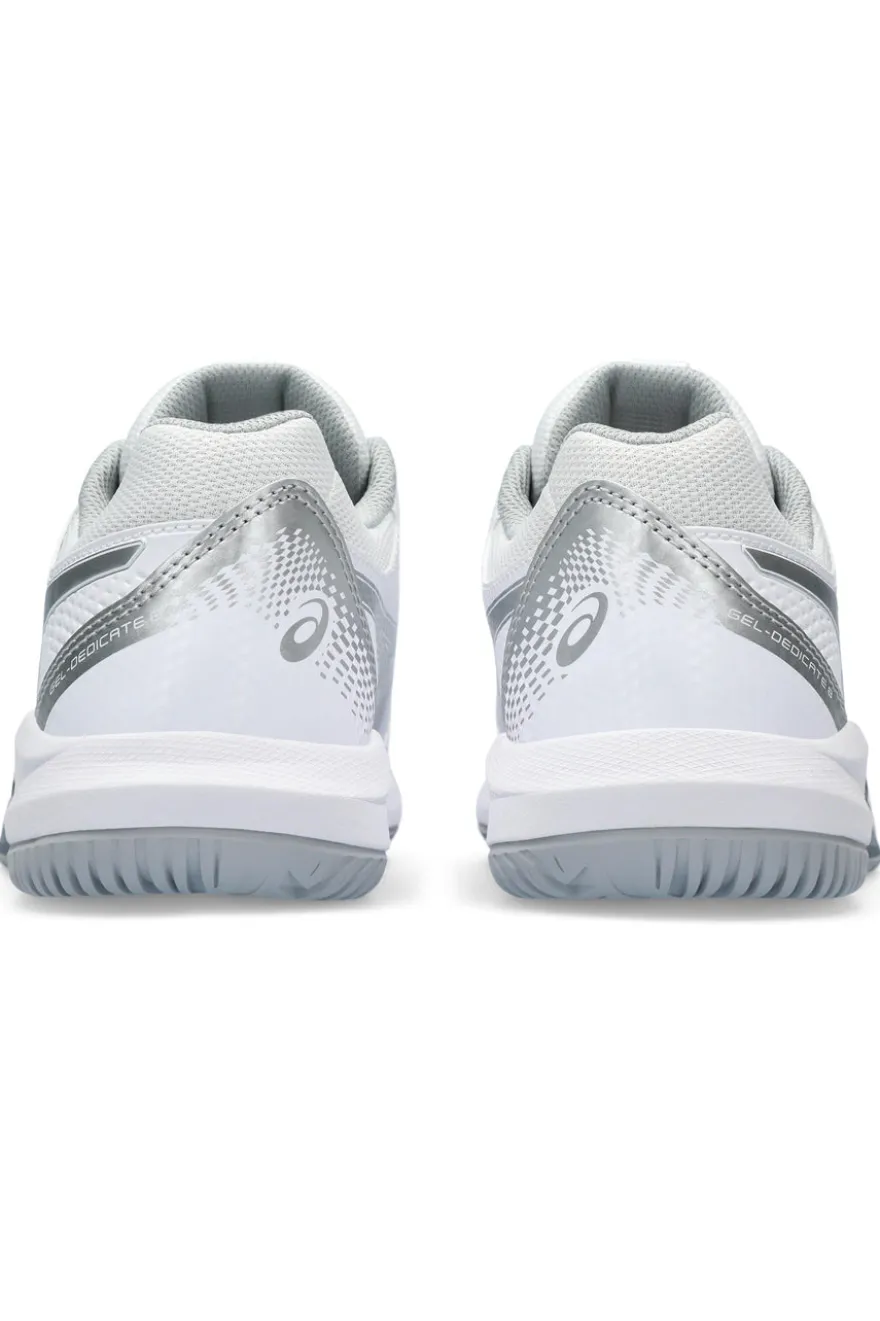 Weiß und Silber Tennisschuhe Asics Gel-Dedicate 8