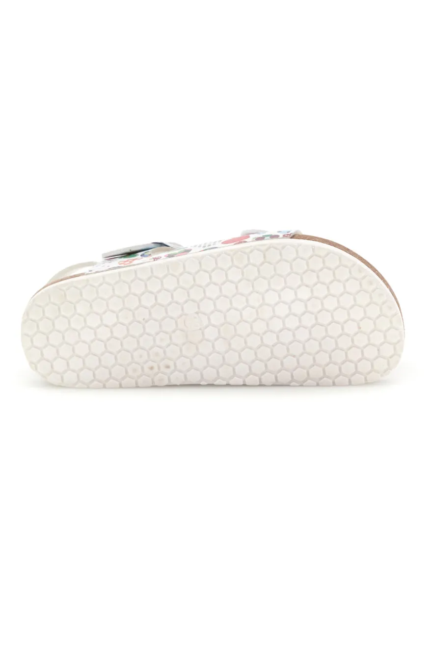 Weiße Sandalen mit Herzchen Print Pitt Kinder 14606