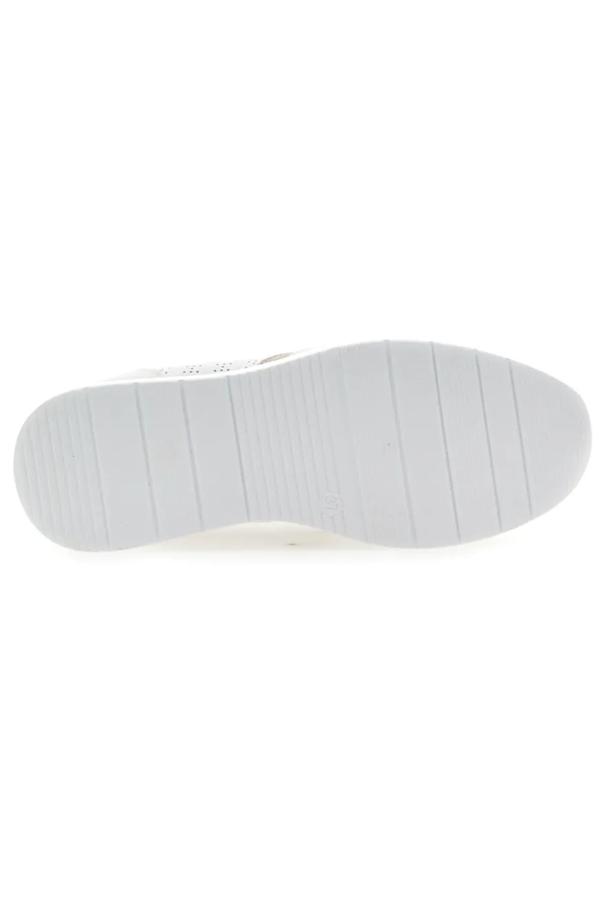 Weiße Schnürschuhe mit seitlichem Reißverschluss MIO TEMPO H216361
