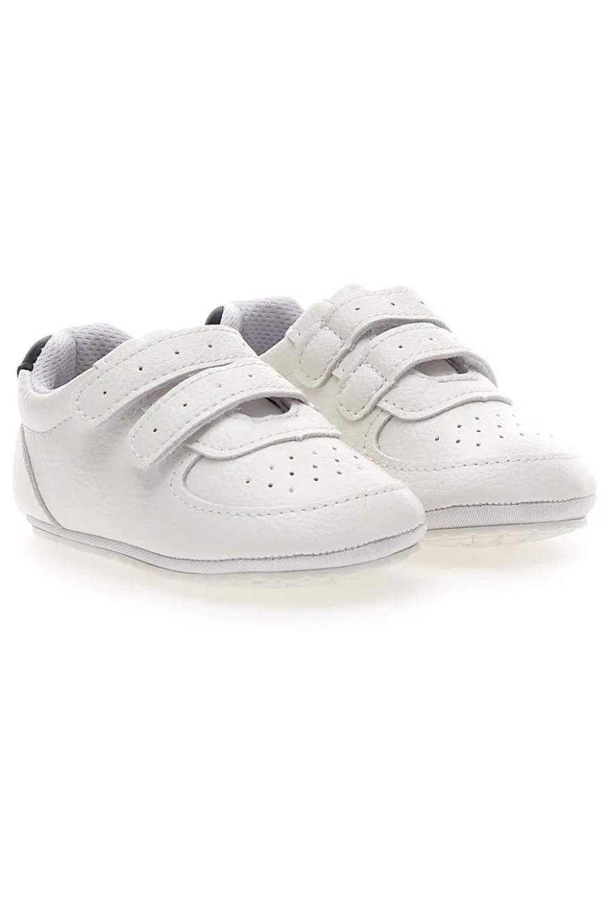 Weiße Turnschuhe mit Riemen und blauen Details Thank you girl 392603S