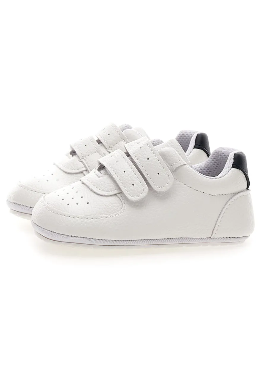 Weiße Turnschuhe mit Riemen und blauen Details Thank you girl 392603S