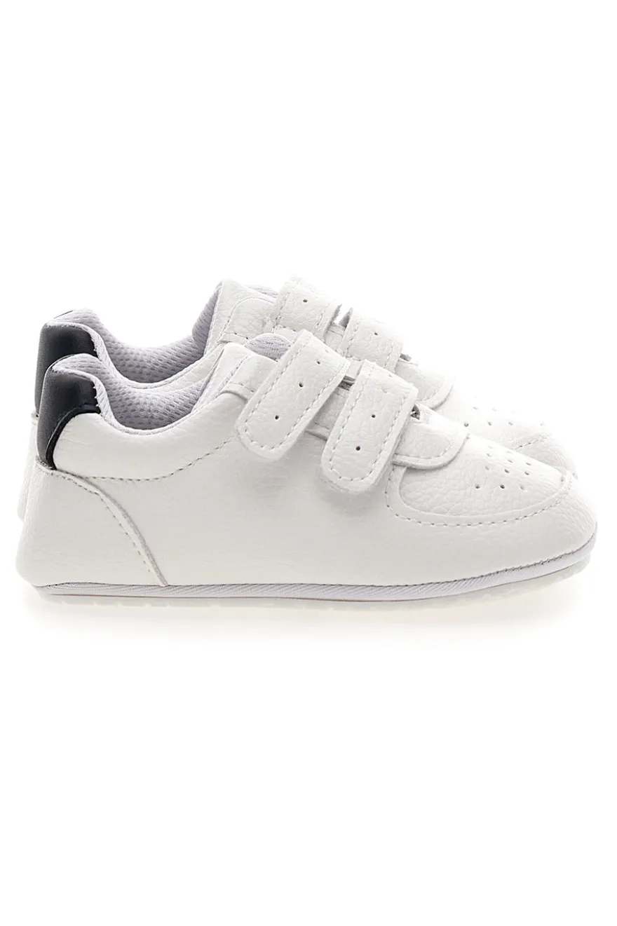 Weiße Turnschuhe mit Riemen und blauen Details Thank you girl 392603S