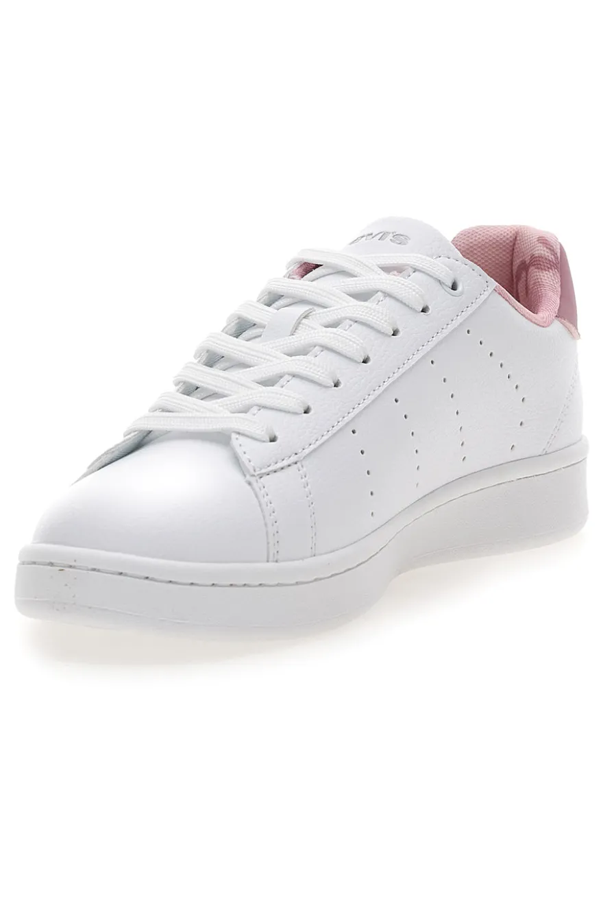 Weiße Turnschuhe mit rosa Schnürsenkeln Levi's Avenue