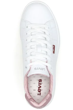 Weiße Turnschuhe mit rosa Schnürsenkeln Levi's Avenue