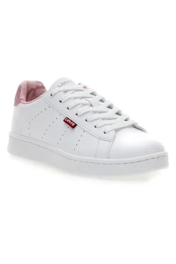 Weiße Turnschuhe mit rosa Schnürsenkeln Levi's Avenue