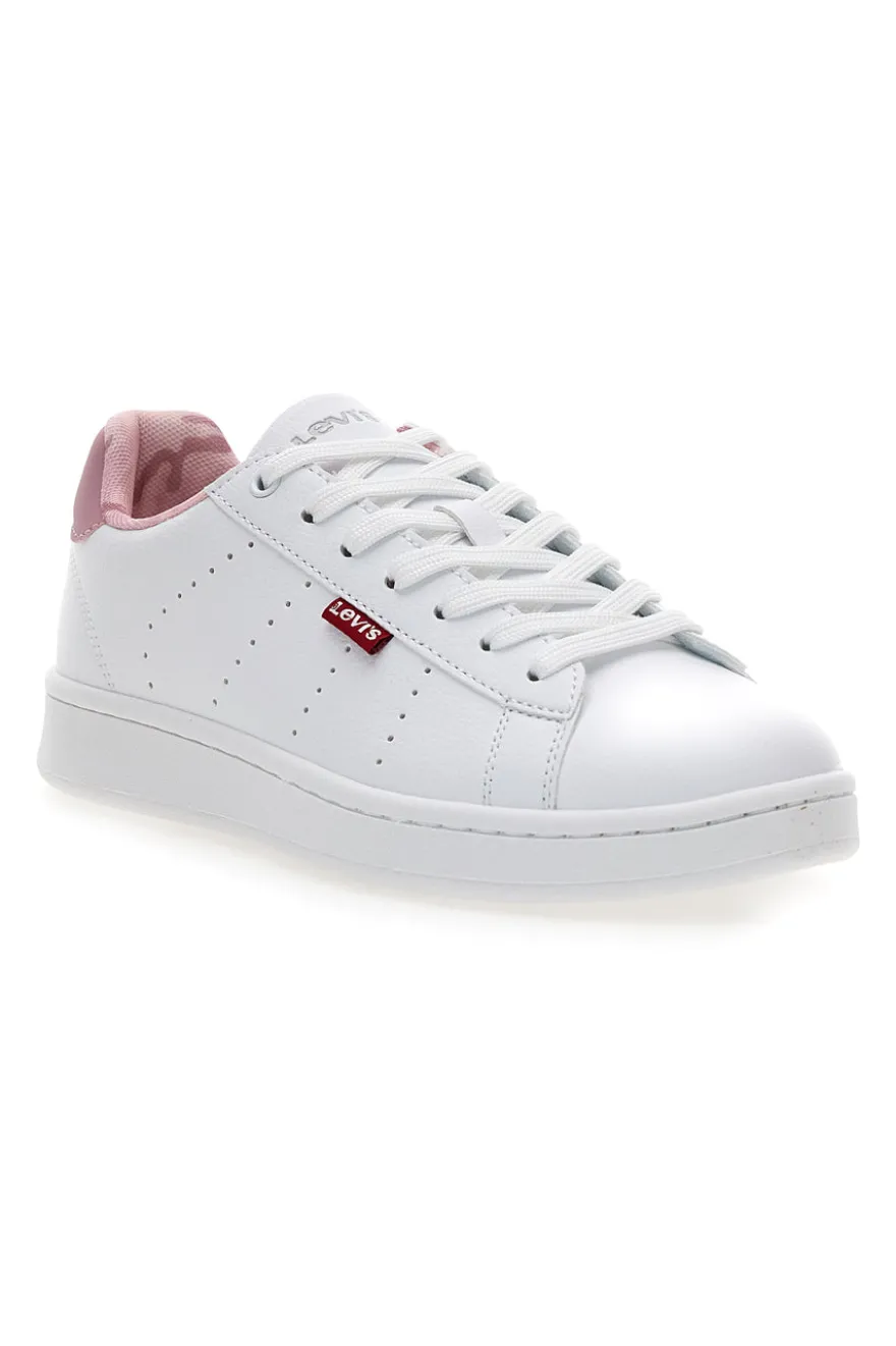 Weiße Turnschuhe mit rosa Schnürsenkeln Levi's Avenue