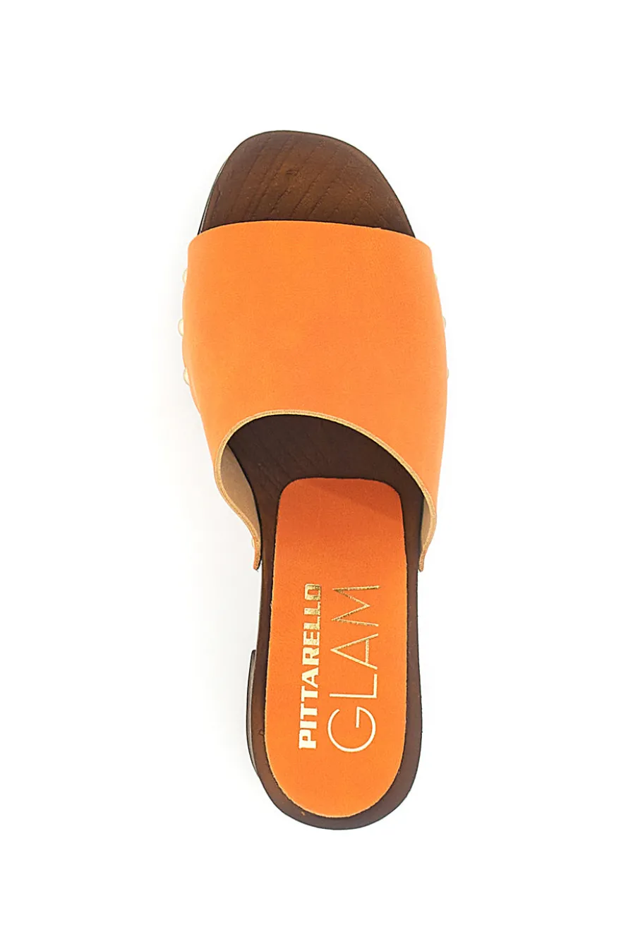 Zoccoli Arancione Con Tacco 9 cm Pittarello 8508