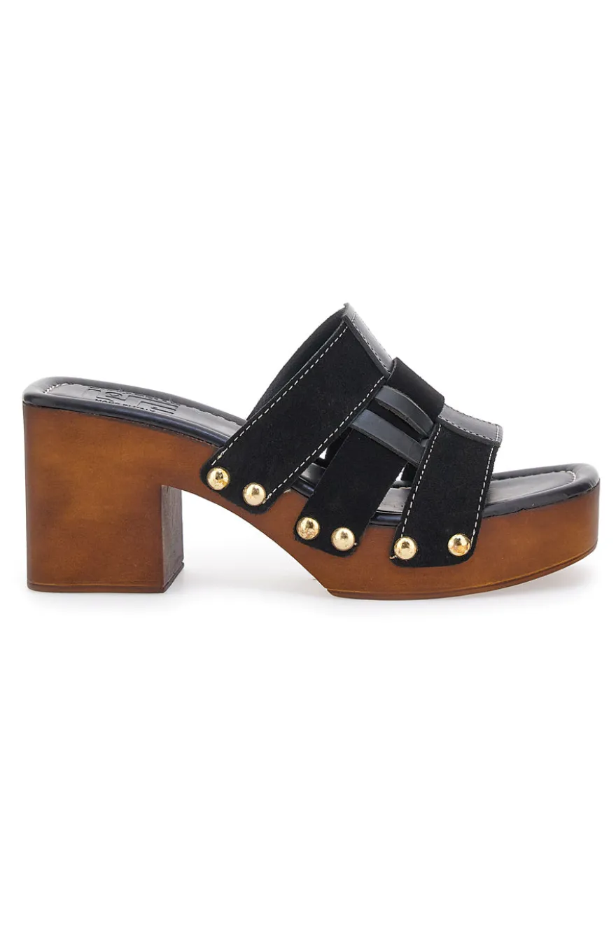 Zoccoli Neri Con Tacco 9 cm Pittarello Love 5387
